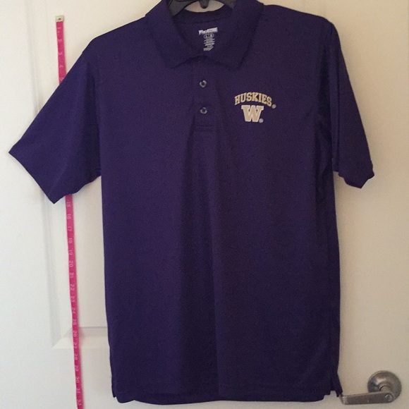 MEN’S NWOT LARGE UofW HUSKIES FOOTBALL POLO SHIRT - Picture 4 of 6
